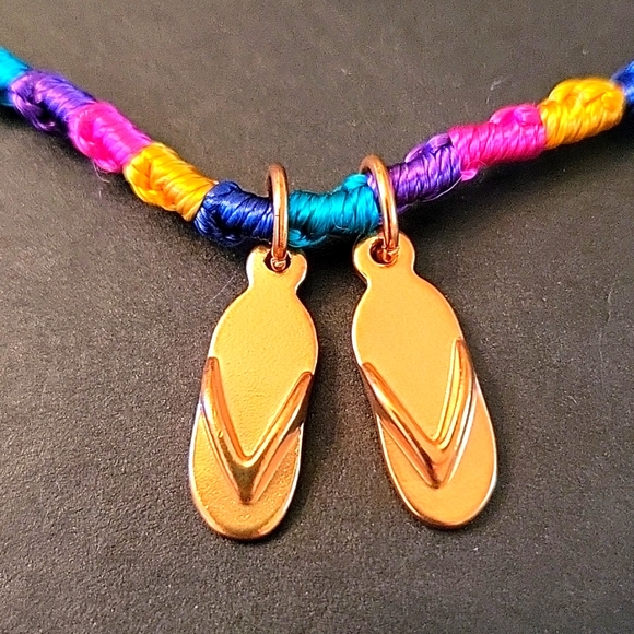 NEW Jennifer Lopez J-Lo Multi-color Woven Bracelet/Anklet! NWOT - Picture 4 of 12